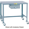 Petit géant® table de machine mobile W / étagère, bord carré en acier, 36 « L x 24 « P x 36 « H, Gris
