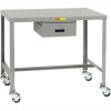 Little Giant® Mobile Machine Table W/ Drawer, Steel Square Edge, 36"W x 24"D x 36"H, Gray