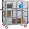 Little Giant® HD Job Site Security Box Truck w/Handle, 2 Center Shelves, 24x48, 6" Poly Wheels