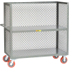 Little Giant® 3-Sided Truck T2-2448-6PY, 2 Shelves, Mesh Sides, 24 x 48