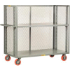 Petit camion géant® à mailles à 3 côtés avec étagère réglable, 3600 lb. Capuchon, 60"L x 24"L x 57"H, Gris