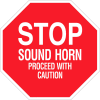 Brady® 124508 Stop Sound Horn Procéder avec le signe de prudence, Aluminium, 24"W X 24"H