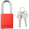 Cadenas Brady® Safety Lockout, Keyed Different, 1-1/2 », Aluminium/Acier, Rouge