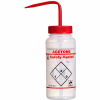 Pissettes Bel-Art LDPE 116420622, 500 ml, étiquette acétone, bouchon rouge, large ouverture, 3/paquet