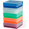 Boîtes de conservation au congélateur polypropylène Bel-Art 188520016, de 0,5 à 2 ml Tubes, 81 Places, assortiment, 5/PK