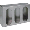Ovale triple amorcée boite à lumière verticale en acier gris - LB8133