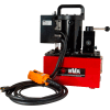 Pompe électrique légère hydraulique BVA, 2,5 gallons, vanne de verrouillage manuel à 3 voies / 3 positions