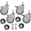 Nexel® CA5SBP (2) Swivel (2) Swivel Brake Stem Casters, 5" Polymer, Set of (4), 1200 lb Cap
