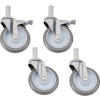Roulettes de tige en acier inoxydable Nexel® - Ensemble de 4" polyuréthane, (5) (2) avec freins lb 1200 Cap.