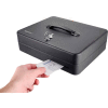 Barska CB13052 Standard Fold Out Cash Box w/ Key Lock 11-3/4"W x 9-1/4"D x 3-1/2"H, Noir, Aluminium