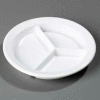 Carlisle 4351602 - Dallas Ware® 3-Compartment Deep Plate 9", White - Pkg Qty 24