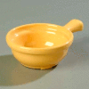 Carlisle 700622 - Handled Soup Bowl 8 Oz., 4-5/8", Honey Yellow - Pkg Qty 24