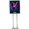 Flat Base Poster Stand W/Round Legs, Holds 22"W x 28"H Poster, Chrome