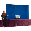 Curved Table Top Pop Up, Blue, 8'W x 5'H Curved Hook & Loop Receptive