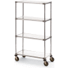 Metro® Super Erecta Shelf Truck w/4 Shelves, 900 lb. Capacity, 60"L x 24"W x 68"H, Silver