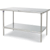 John Boos Workbench W/Undershelf, 16 Ga. 304 Series Stainless, 72"Wx30"D