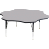 Tables d’activité, 60" L x 60" W, hauteur Standard, fleur - Granite gris
