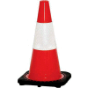 18" cône de signalisation, opaque, Orange W / Base noire, 3 livres, 500-03-21 - Qté par paquet : 12