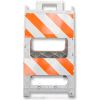 Cortina Plastx Type II Barricade pliable à plat avec indicateur de direction, panneau de 24 po L x 12 po l, orange/blanc