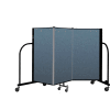 Screenflex Portable Room Divider 3 Panel, 4'H x 5'9"W, Fabric Color: Blue