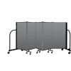 Screenflex Portable Room Divider 5 Panel, 4'H x 9'5"L, Fabric Color: Gray