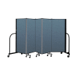 Screenflex Portable Room Divider 5 Panel, 5'H x 9'5"W, Fabric Color: Blue