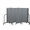 Screenflex Portable Room Divider 5 Panel, 5'H x 9'5"W, Fabric Color: Gray