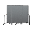 Screenflex Portable Room Divider 5 Panel, 6'H x 9'5"W, Fabric Color: Gray