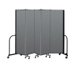 Screenflex Portable Room Divider 5 Panel, 6'8"H x 9'5"W, Couleur du tissu: Gris