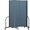 Screenflex Portable Room Divider 3 Panel, 7'4"H x 5'9"L, Fabric Color: Blue