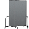 Screenflex Portable Room Divider 3 Panel, 7'4"H x 5'9"L, Fabric Color: Gray