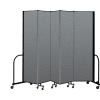 Screenflex Portable Room Divider 5 Panel, 7'4"H x 9'5"W, Fabric Color: Gray