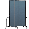 Screenflex Portable Room Divider 3 Panel, 8'H x 5'9"L, Fabric Color: Blue