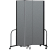 Screenflex Portable Room Divider 3 Panel, 8'H x 5'9"W, Fabric Color: Gray