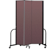 Screenflex Portable Room Divider 3 Panel, 8'H x 5'9"L, Fabric Color: Mauve
