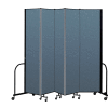 Screenflex Portable Room Divider 5 Panel, 8'H x 9'5"L, Fabric Color: Blue