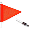 Fileté heavy Duty Standard de 3' hexagonale Base AVERTISSEMENT fouet sans lumière, 12 "x 9 » Triangle Orange Flag