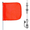 8' heavy Duty Split Pole AVERTISSEMENT fouet sans lumière, 12 "x 11 » Rectangle Orange Flag