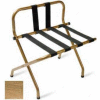 Luxury High Back Antique Inca Gold Luggage Rack w/ Back Strap, Black Straps 1 Pk