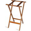 Flat Wood Tray Stand, 18-1/2" x 17" Top x 30" High, 2-1/4" Brown Straps HardWood Frame (Single Pack)