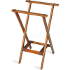 Tray Stand, deluxe, with Bottom Strap only, Wood, Brown Straps, (Single Pack)