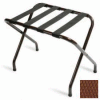 Flat Top Walnut Luggage Rack with Brown Straps, 6 Pack - Pkg Qty 6