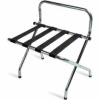High Back Zinc Luggage Rack with Black Straps, 1 Pack