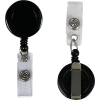 Enrouleur avec cordon rétractable pour porte-badge C-Line Products, avec attache pour ceinture et courroie à fermeture à pression, noir, 25/BX