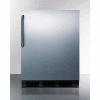 Summit Built In Undercounter réfrigérateur congélateur avec poignée incurvée, bouchon de 5,1 pi³, noir / argent