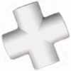 Raccord en croix, diamètre de 1-1/4 po, PVC, série 40, blanc, 134-U - Qté par paquet : 10