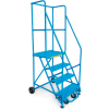 Canway 60 degrés Standard Slope Rolling Ladder, 13 step, 159 « H, Lock & Release, Mains courantes