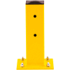 Cogan® barrière d’acier protectrice pour rail simple, plaque de base offset, 18"H, jaune