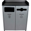 Busch Systems double Courtside pour les déchets et recycler - 64 gallons - Gris/noir-100927