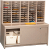 Mail Master Oversize Workstation 7, Sapelli Mahogany Laminate Top Black Finish